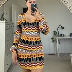 Ronny Kobo chevron minidress